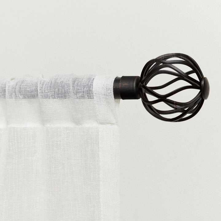 Exclusive Home Ogee 1" Curtain Rod and Coordinating Finial Set Oil Rubbed Bronze 36" to 72" - Bronze