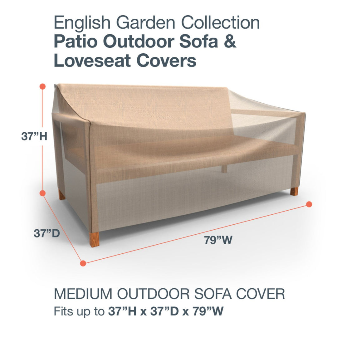 Budge P3W02PM1 English Garden Patio Sofa Cover Heavy Duty and Waterproof Medium - 37"H x 79"W x 37"Deep - Diamond Home USA