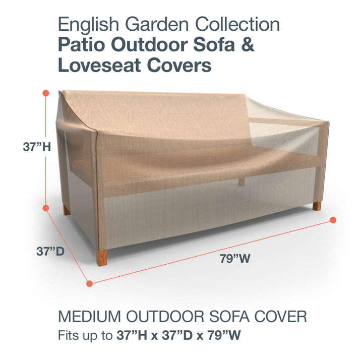 Budge P3W02PM1 English Garden Patio Sofa Cover Heavy Duty and Waterproof Medium - 37"H x 79"W x 37"Deep - Diamond Home USA