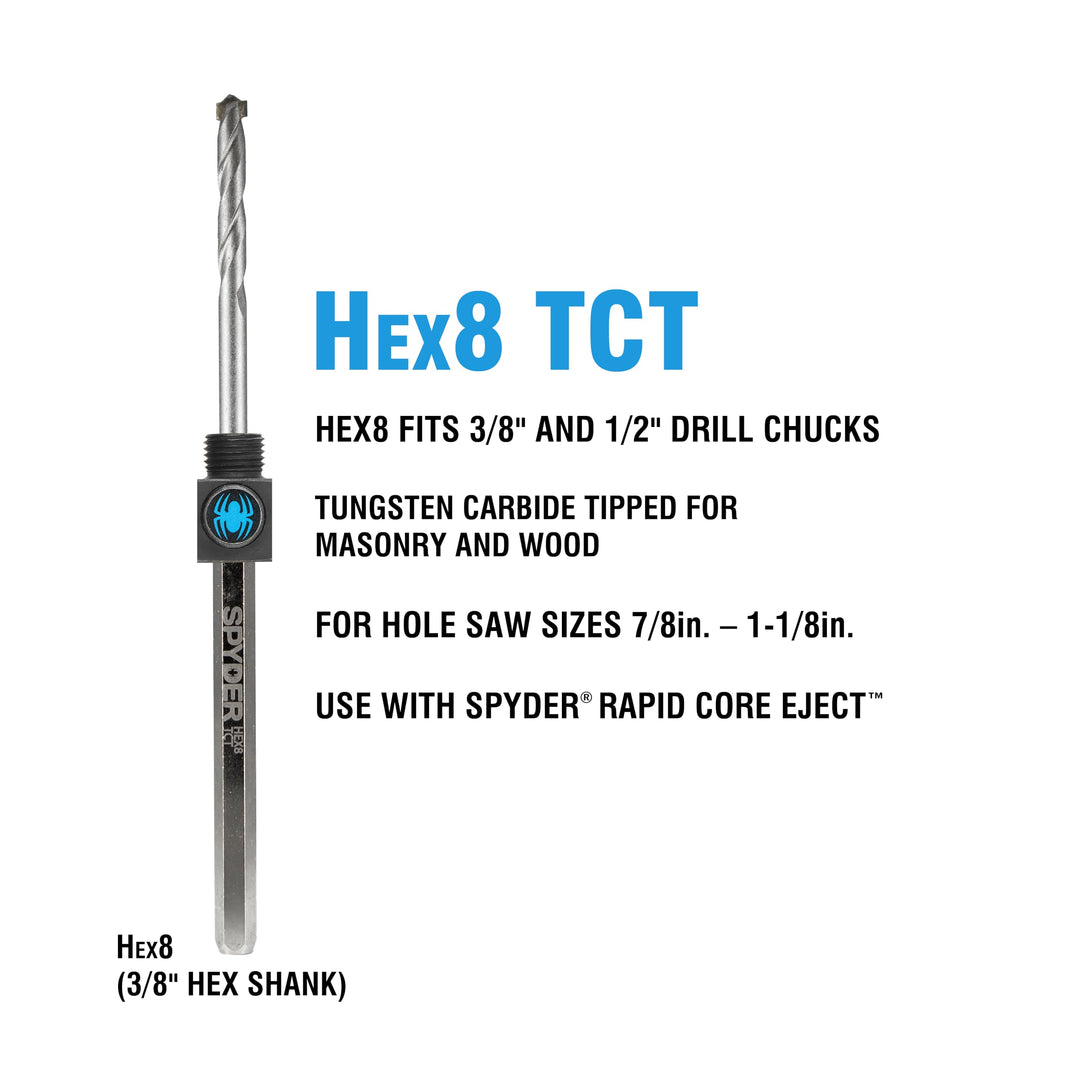 Spyder 600649 Rapid Core Eject Pilot Bit Silver .375-Inch - Diamond Home USA