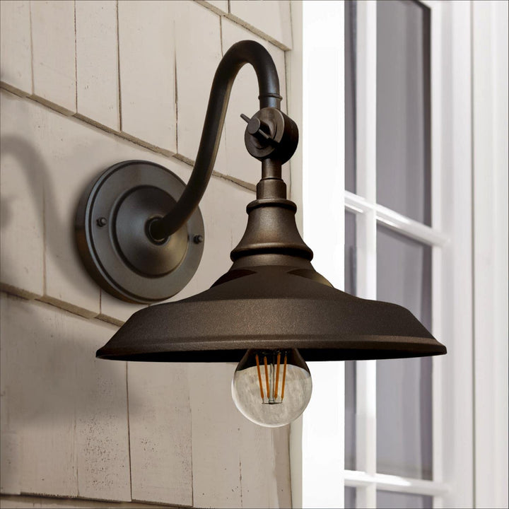 Classy Caps SBL738 Outdoor Dark Bronze Solar Powered Barn Light Vintage - Diamond Home USA