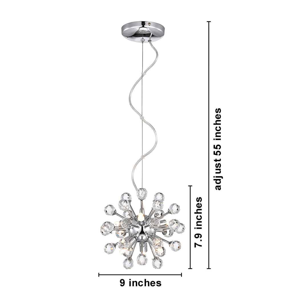 The Lighting Store Clara Mini t 6-Light Sputnik Clear Crystal Balls - Diamond Home USA