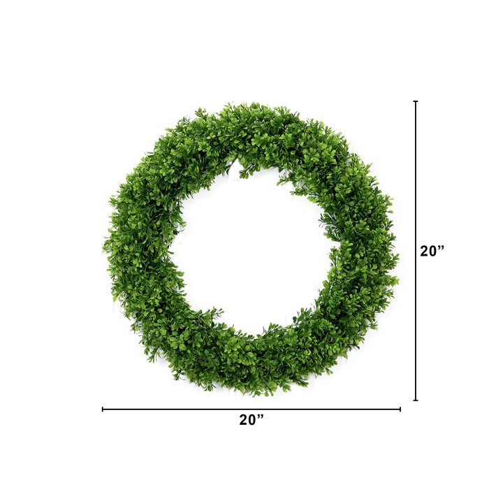 20" Artificial Boxwood Wreath Green Traditional Plastic Unadorned - Diamond Home USA