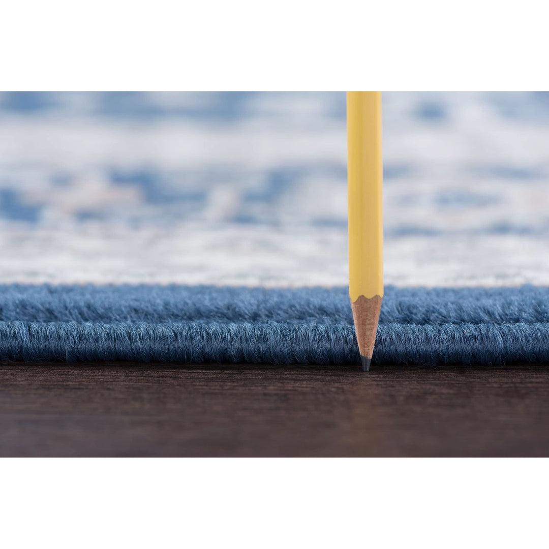 Alise Rugs Carrington Traditional Oriental Indoor Area Rug Navy 7'10'' Round - Diamond Home USA