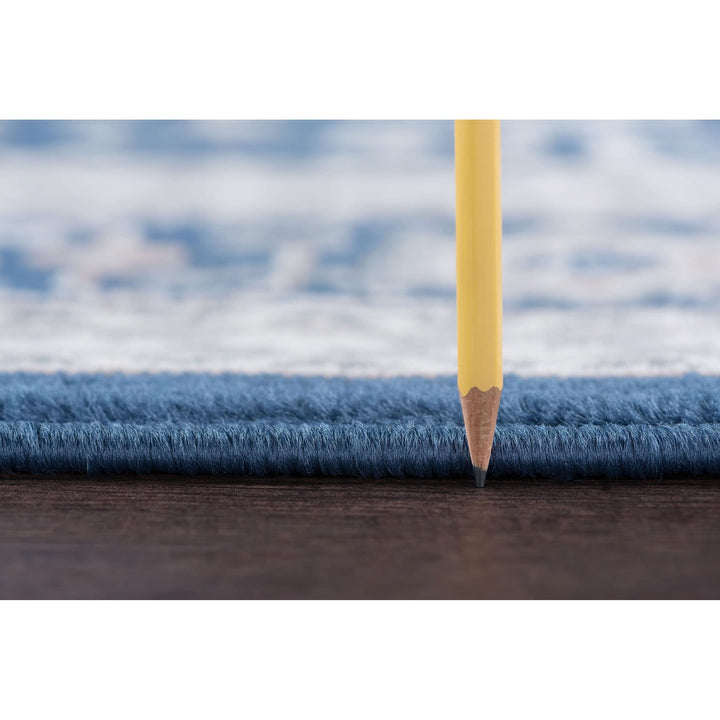 Alise Rugs Carrington Traditional Oriental Indoor Area Rug Navy 7'10'' Round - Diamond Home USA