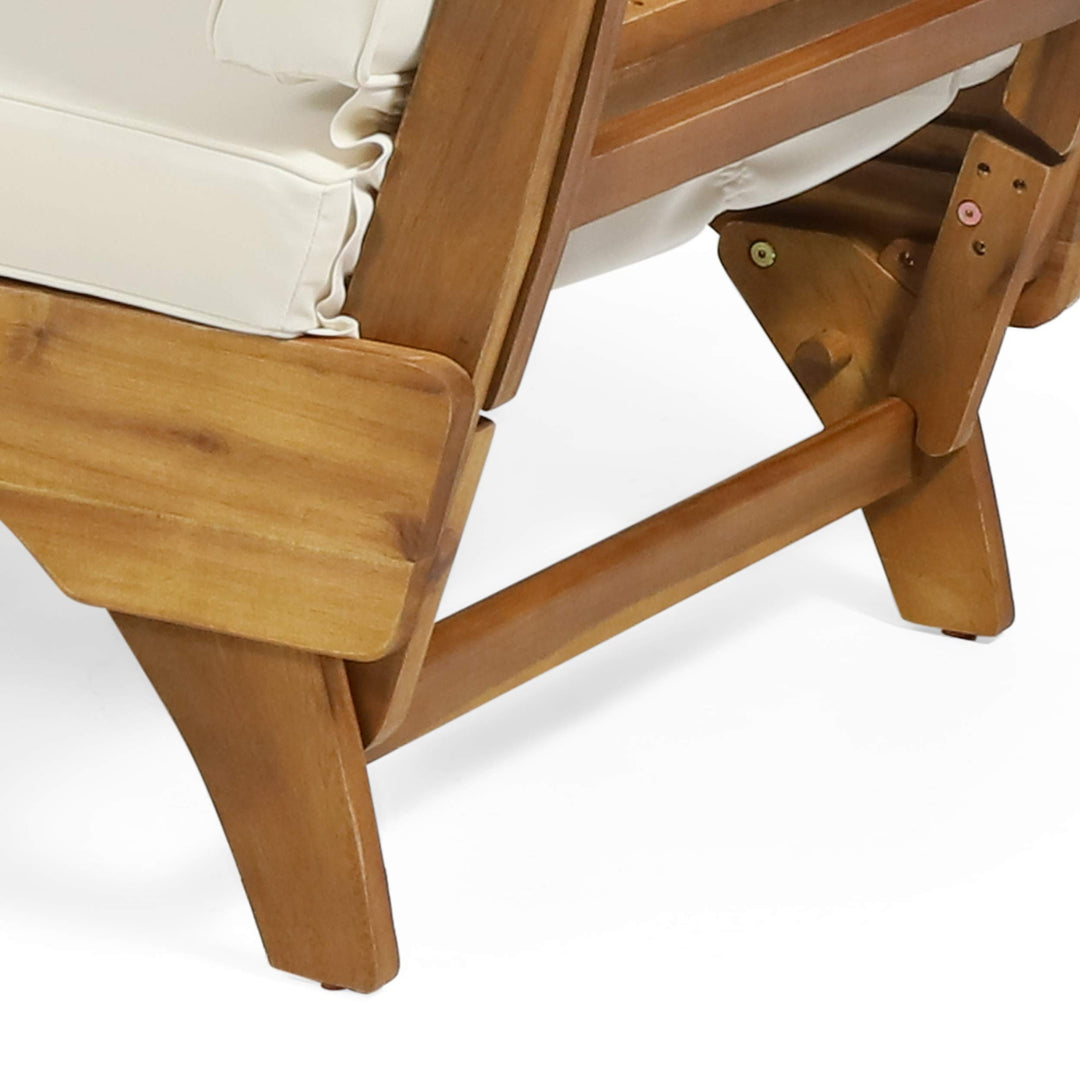 Christopher Knight Home Patrick Outdoor Acacia Wood Expandable Daybed with Water Teak Finish + Khaki + Beige Cushion - Diamond Home USA
