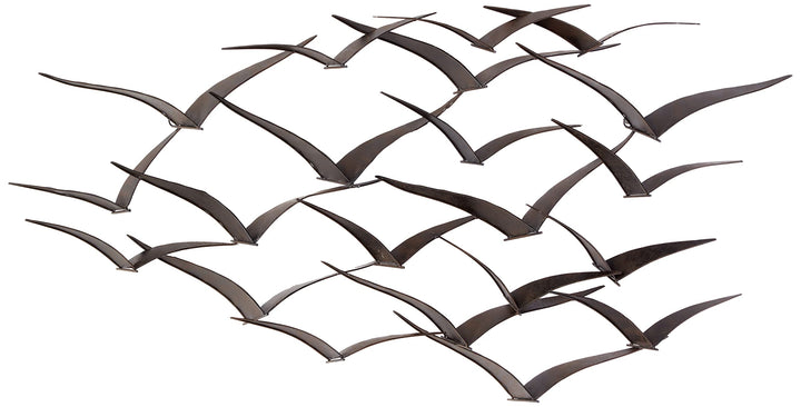 Urban Designs Handcrafted Flock of Birds Metal Wall Art Brown Large - Diamond Home USA