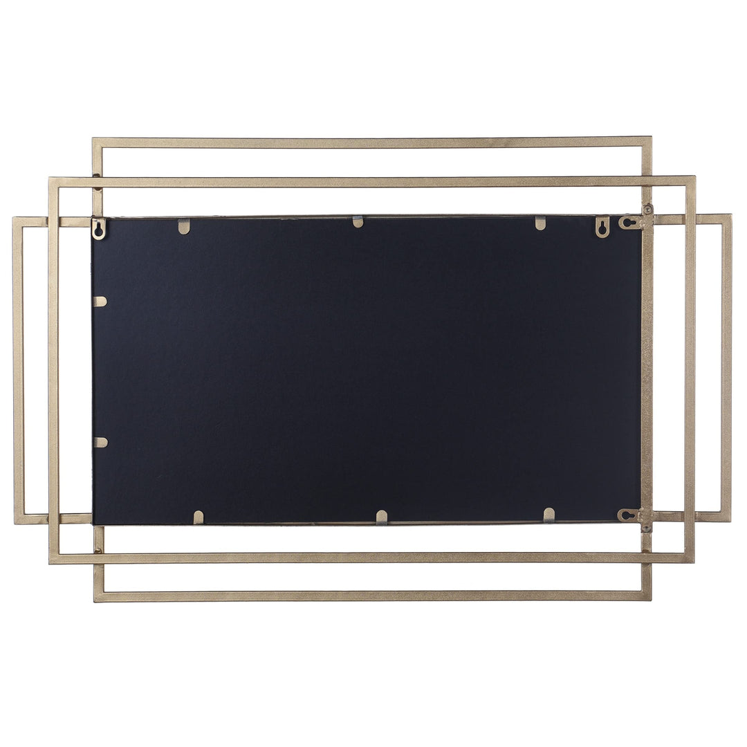 Mid-Century Modern Metal Wall Mirror Bright Gold Finish Industrial - Diamond Home USA