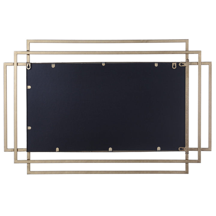 Mid-Century Modern Metal Wall Mirror Bright Gold Finish Industrial - Diamond Home USA