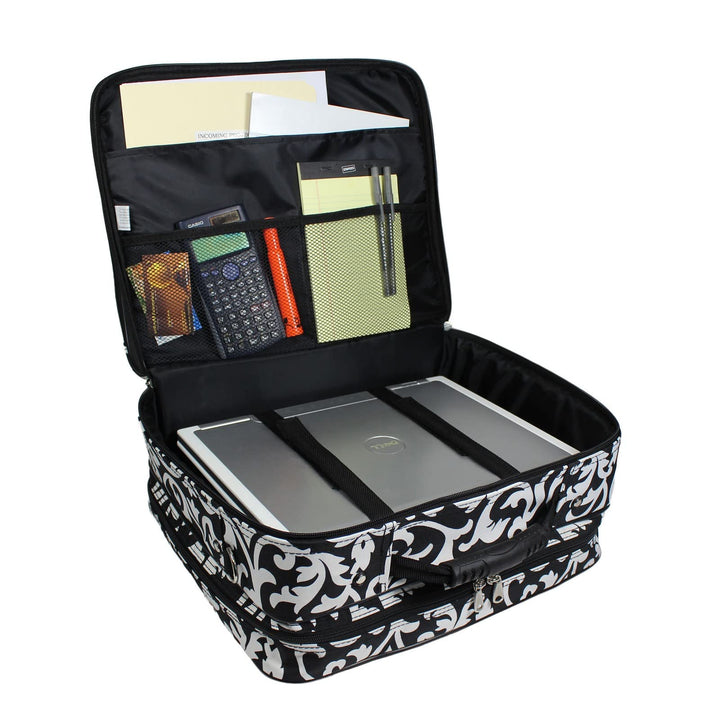 World Traveler Women's Damask Rolling 17-inch Laptop Case One Size - Diamond Home USA