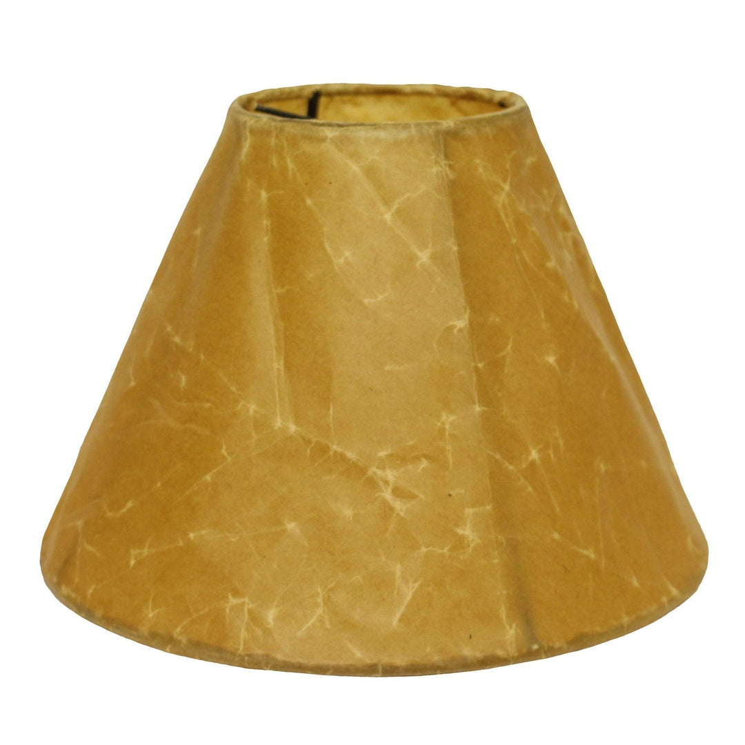 18"W Crinkle Oil Paper Slant Empire Softback Lampshade in Brown