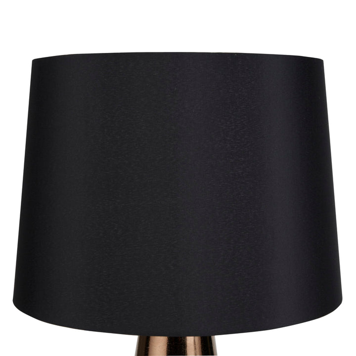 Nourison 27" Black & Gold Paint Drip Ceramic Table Lamp for Bedroom Living