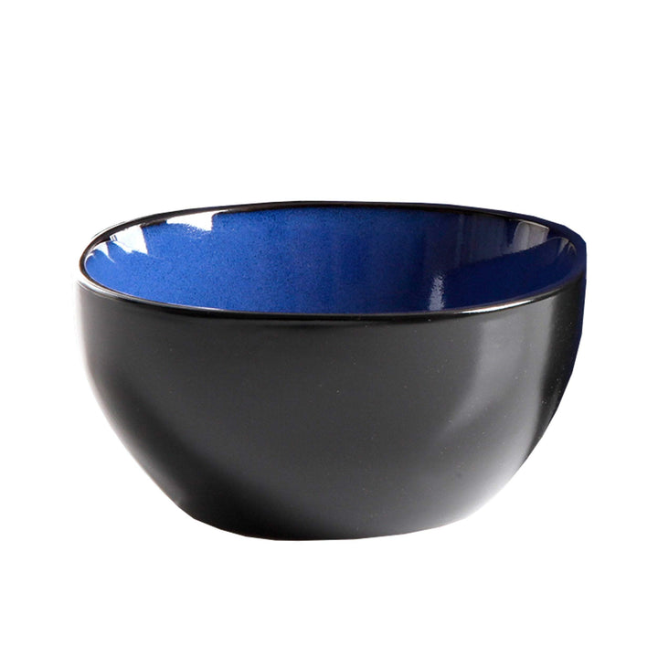 Home Modern Dinnerware Set Blue Solid Casual Round Stoneware 16 Piece - Diamond Home USA