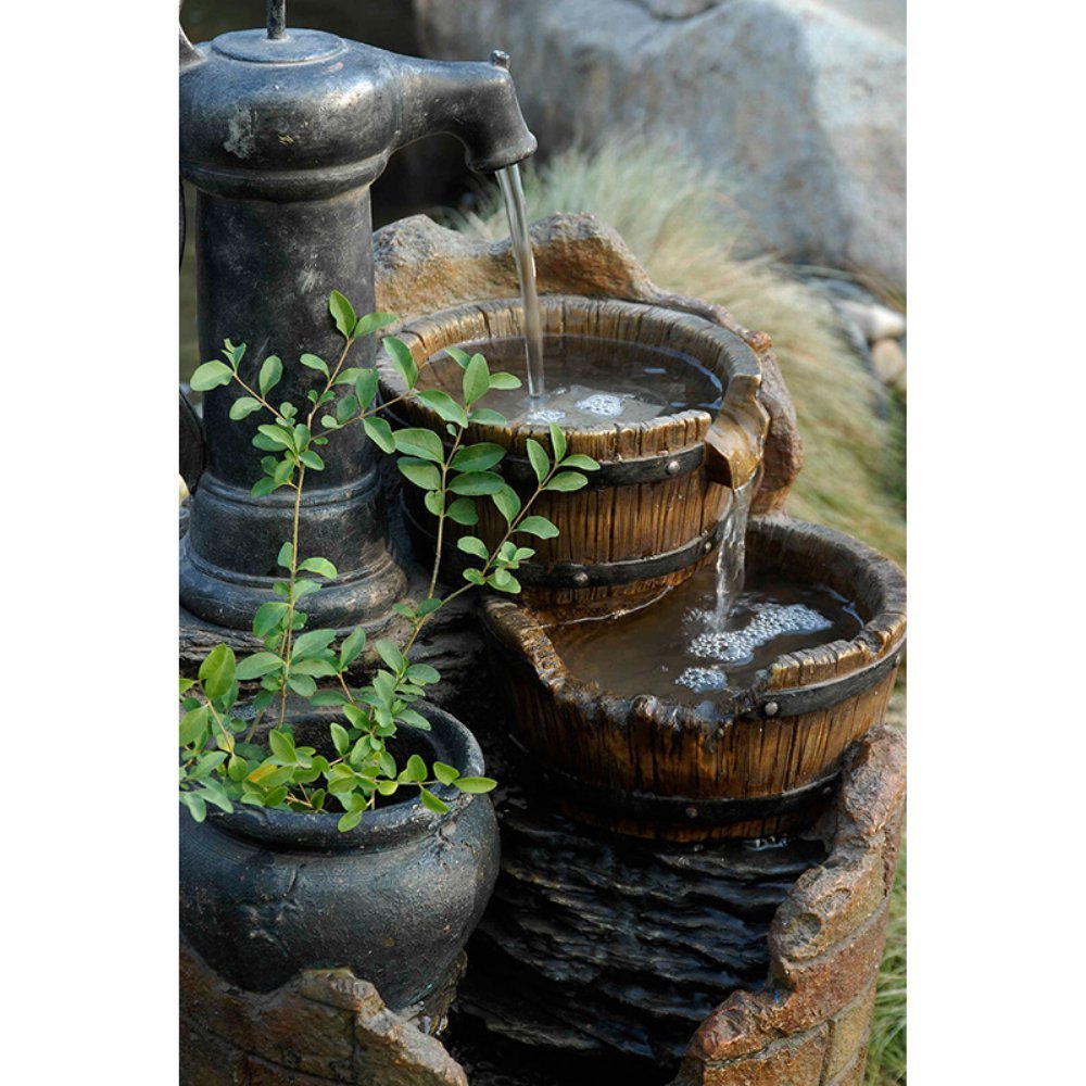 Glenville Water Pump Cascading Outdoor Fountain - Diamond Home USA