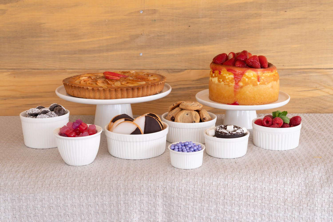 10 Strawberry Street Whittier 10.5" Cake Stand Set of 2 White - Diamond Home USA