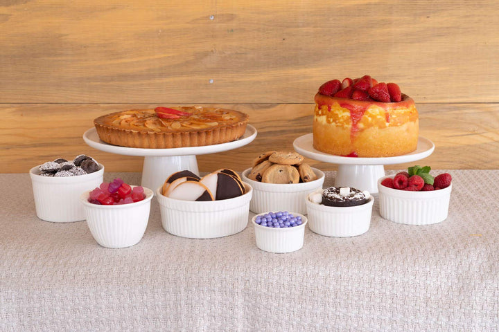 10 Strawberry Street Whittier 10.5" Cake Stand Set of 2 White - Diamond Home USA