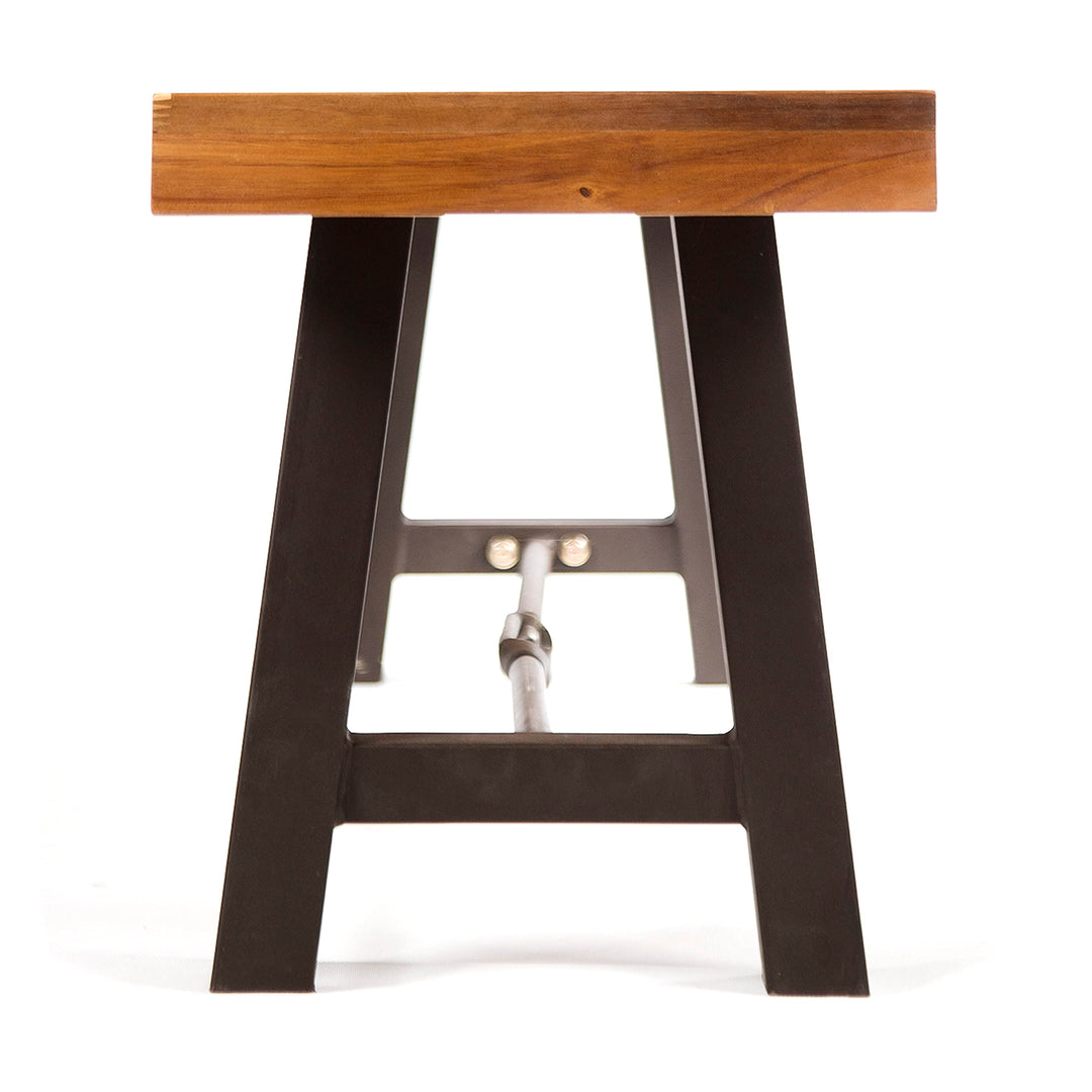 Christopher Knight Home Catriona Outdoor Acacia Wood Bench with Metal Accents - Diamond Home USA