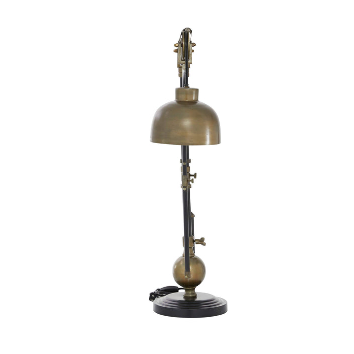 Antique Gold and Black Adjustable Pulley Table Lamp 8.5" X 31" 9 X 18 31 Vintage - Diamond Home USA