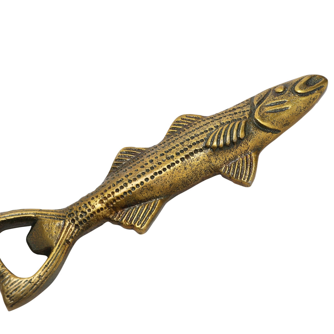 Cast Fish Shaped Bottle Opener 7.0"l X 2.0"w 0.5"h Gold - Diamond Home USA