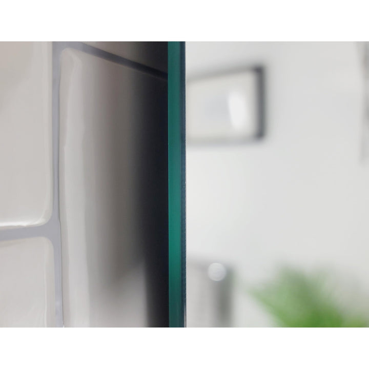 21 in. W X 28 H Arch Top Frameless Bathroom Vanity Wall Mirror 22" 28" Silver - Diamond Home USA