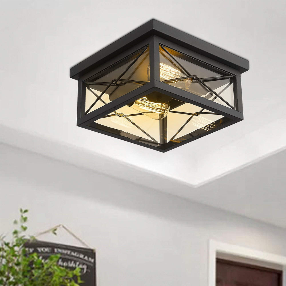 Light Flush Mount Light Black Modern Contemporary Iron Energy Efficient - Diamond Home USA