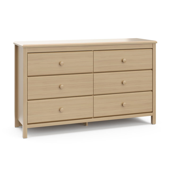 Storkcraft Alpine 6 Drawer Double Dresser (Driftwood) - GREENGUARD Gold Beige
