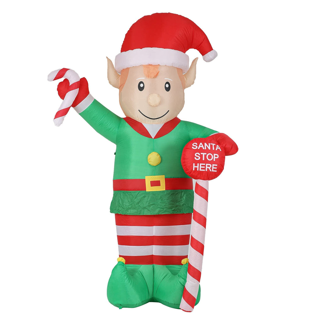 Lighted 8ft Elf Outdoor Inflatable H X 63" W 40.55" D Multi Color Elves - Diamond Home USA