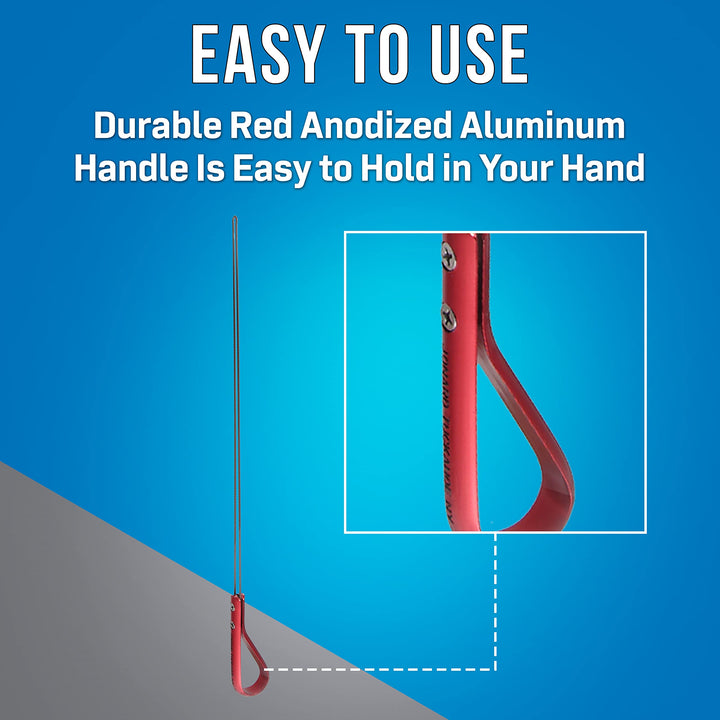 Jonard JIC-2257M-12 Metal Wire Loop Puller with Red Anodized Aluminum Handle 12" - Diamond Home USA