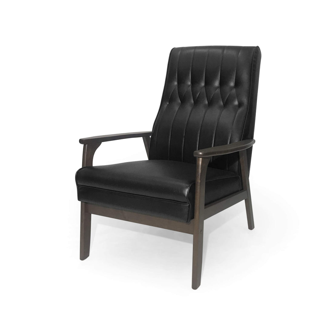 Christopher Knight Home Judy Accent Chair Matte Black Walnut Matte Black + Walnut