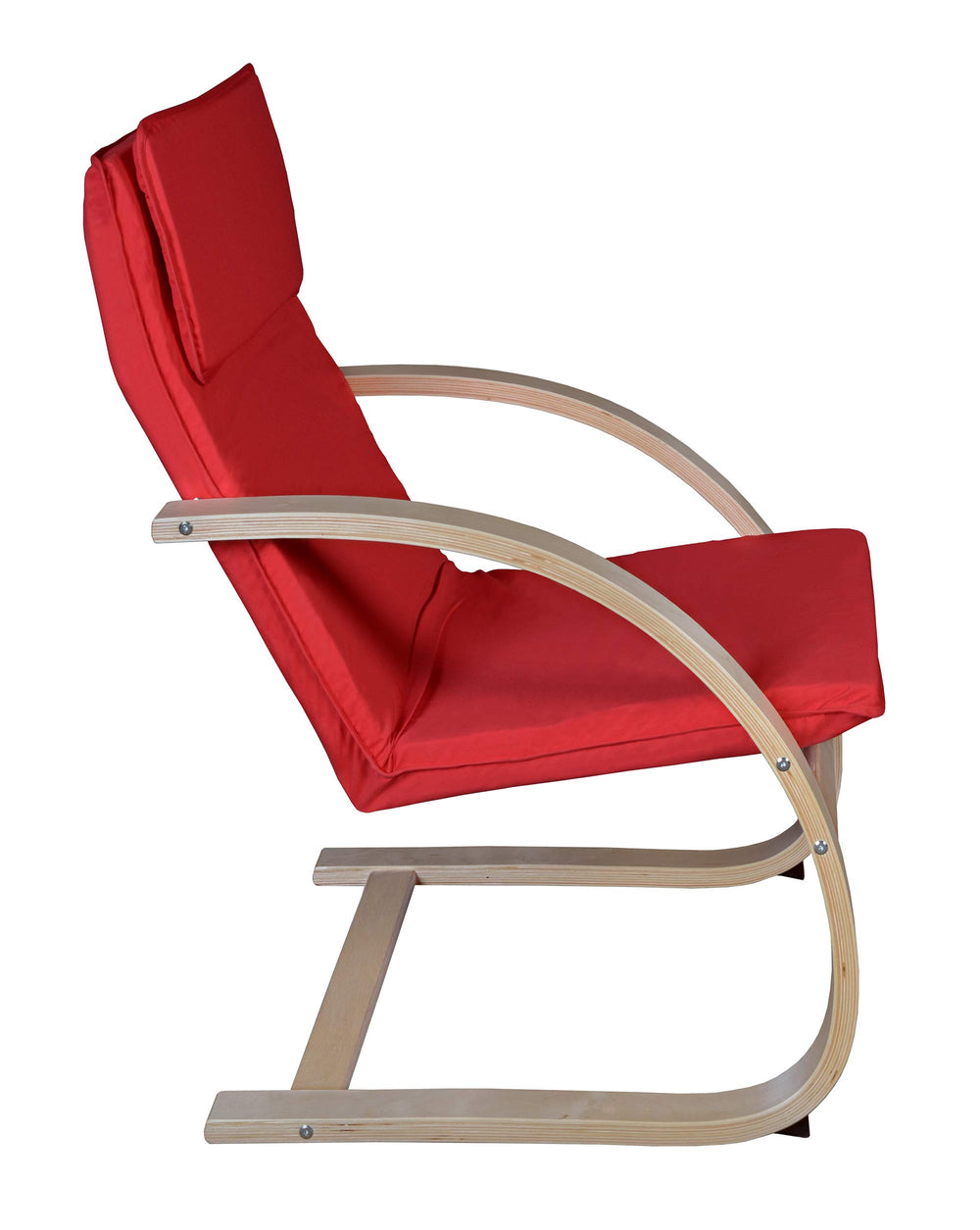 Niche Mia Bentwood Reclining Chair Beech/Crimson - Diamond Home USA