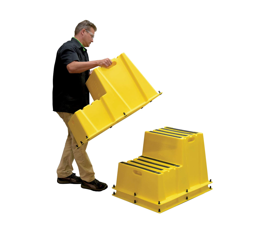 Vestil SPN-2-YL Polyethylene Nestable 2 Step 500 Lb. Capacity Yellow - Diamond Home USA