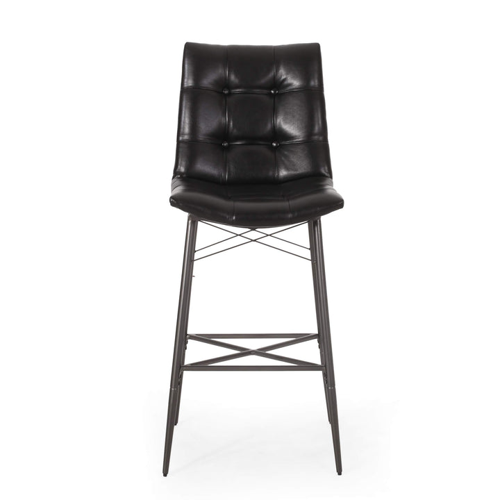Christopher Knight Home Pineview Tufted Barstools - Midnight Black/Gun Metal - Diamond Home USA