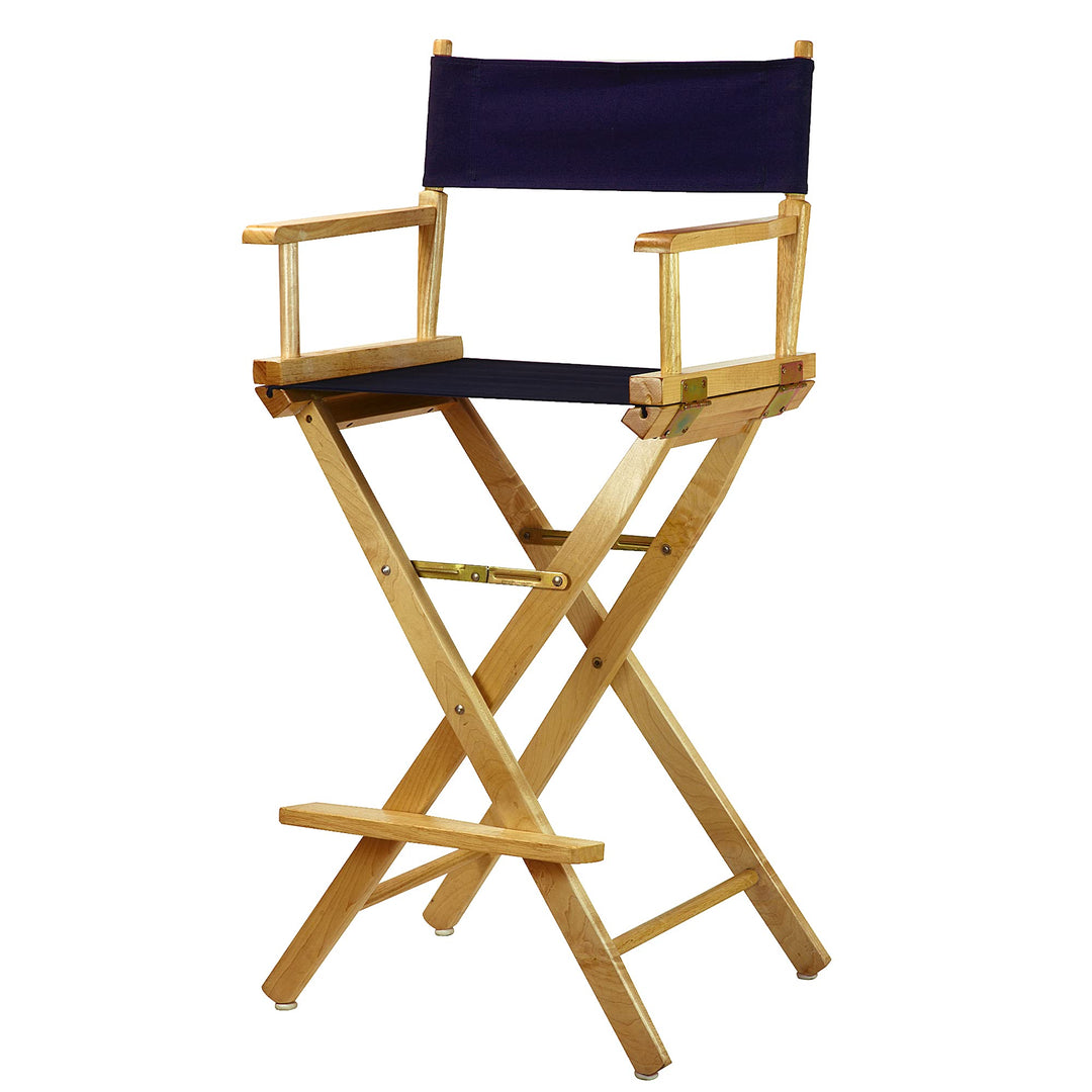 Casual Home 30" Bar Height Directors-Chairs Natural Frame/Navy Blue Canvas