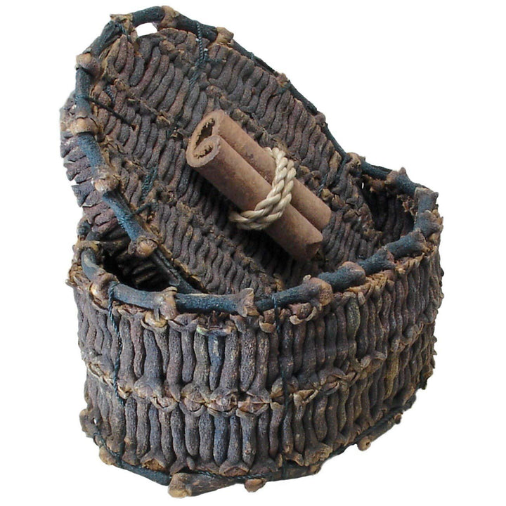 Handmade 3-inch Oval Decorative Clove And Cinnamon Box (Indonesia) Brown Rustic - Diamond Home USA