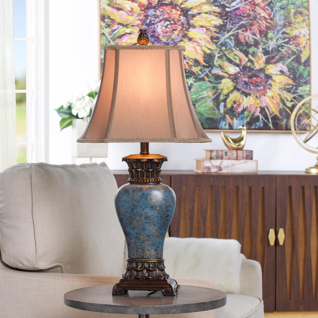 Stylecraft Home Collection L31354BDS Signature Table Lamp Blue and Brown - Diamond Home USA