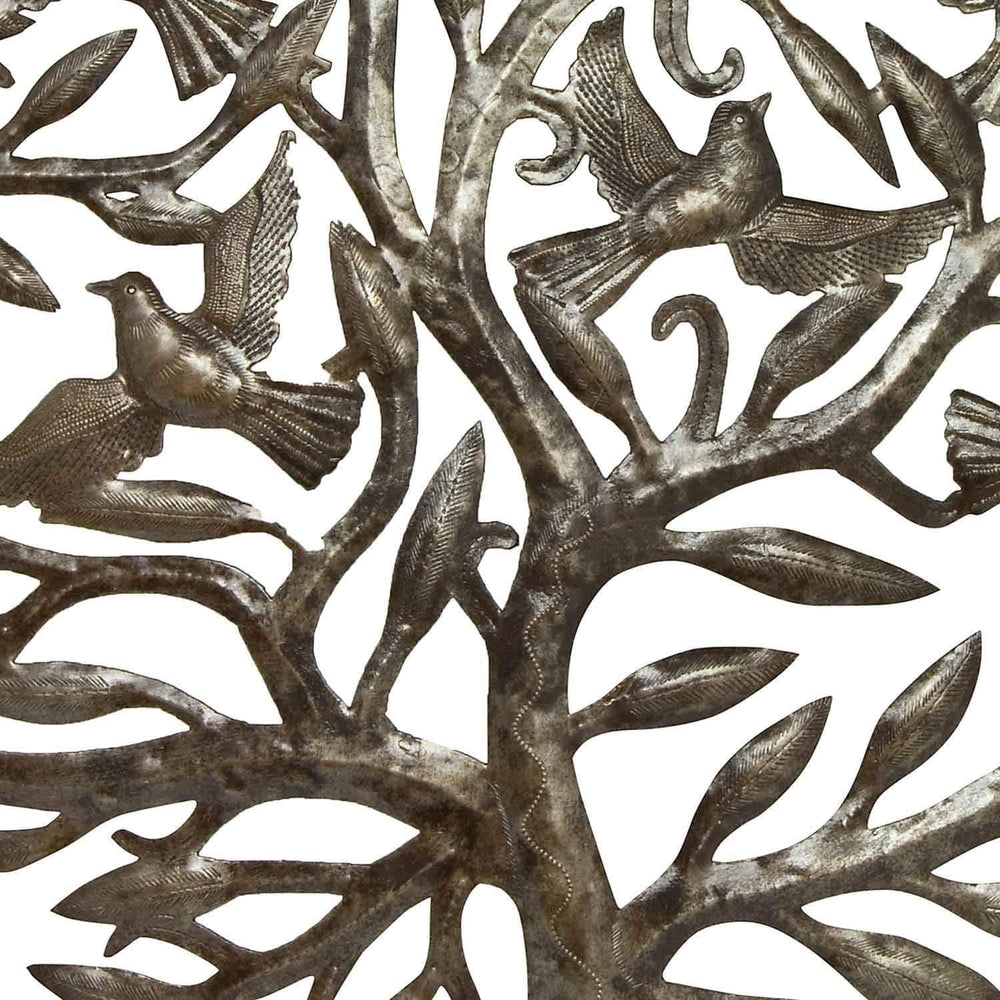 Metal Tree of Life Decor Hanging Spiritual Art Birds Branches Inspirational - Diamond Home USA