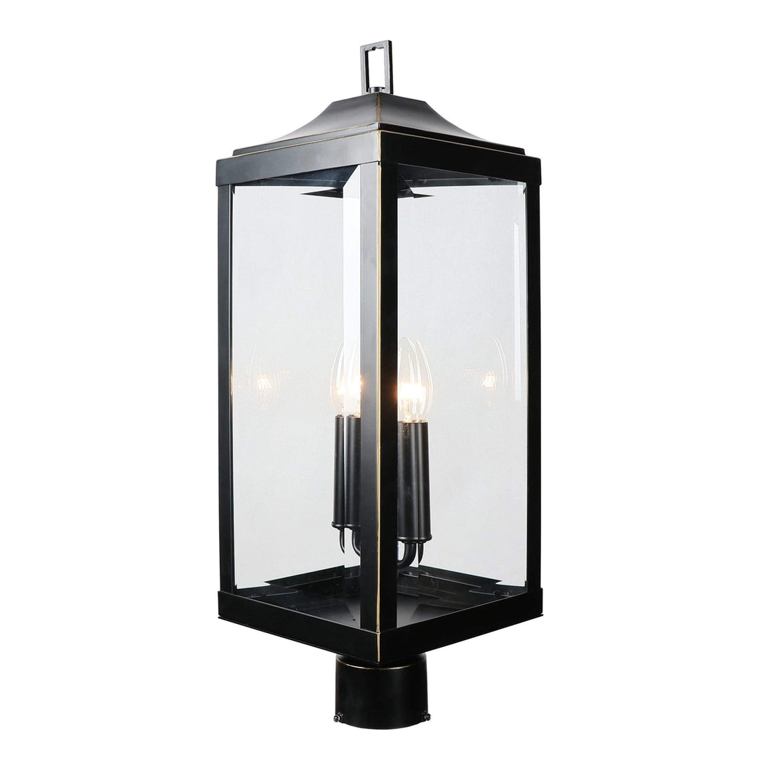 2 Light Outdoor Post Lantern in Imperial Black Energy Efficient