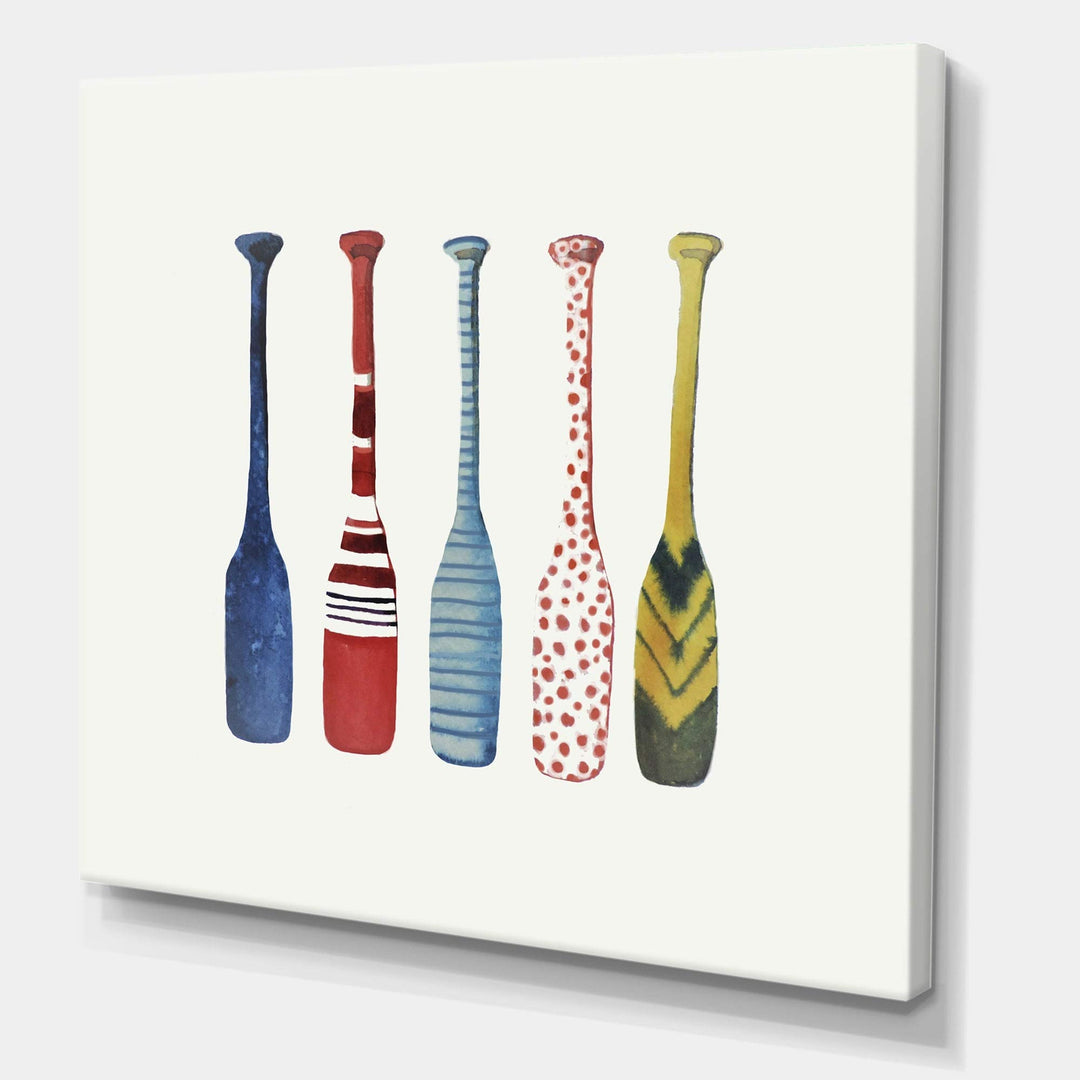 DESIGN ART Designart "Five Paddles" Lake House Canvas Wall Art in. Wide x - Diamond Home USA