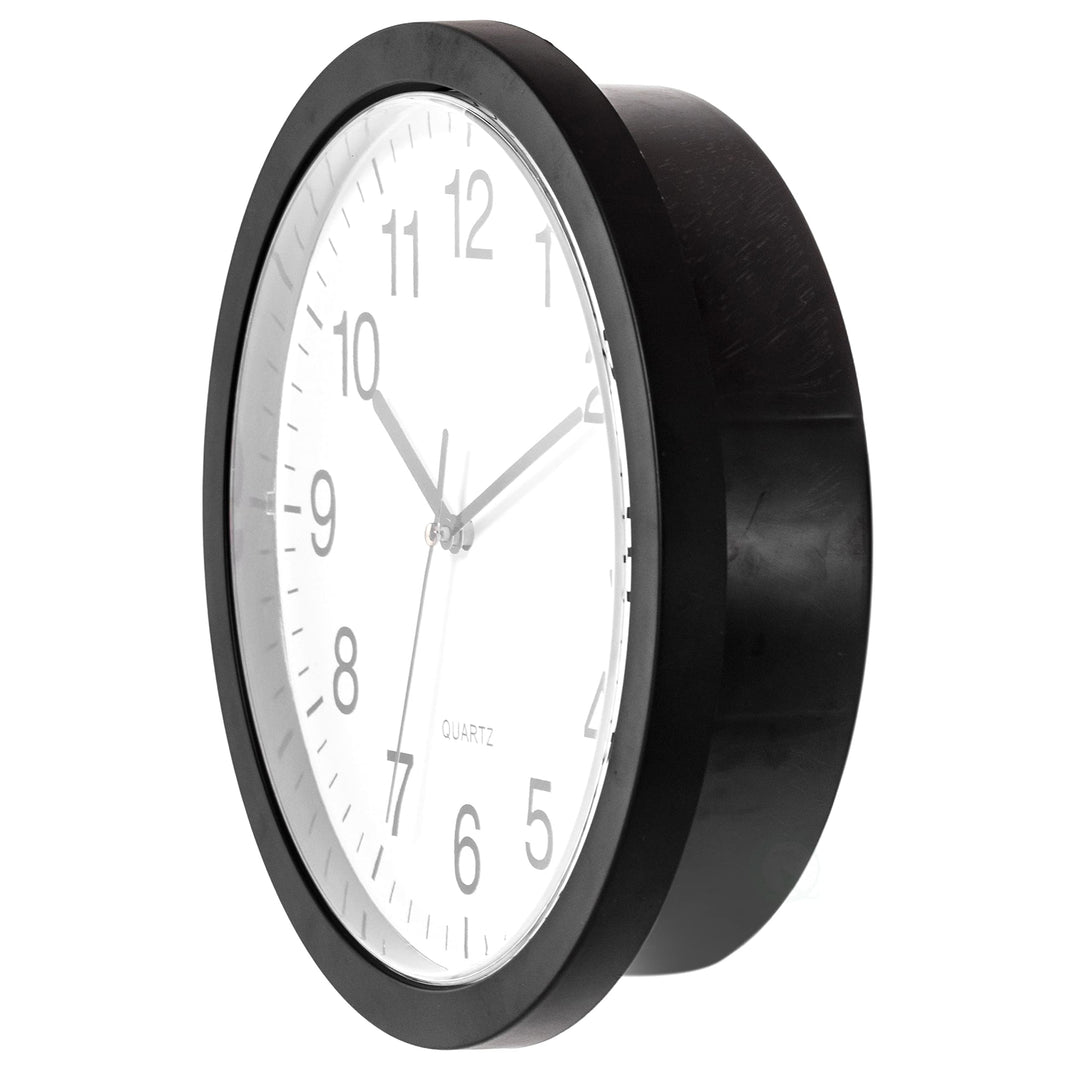 Black Wall Mounted Clock With Door For Storage Secret Interior Compartment - Diamond Home USA