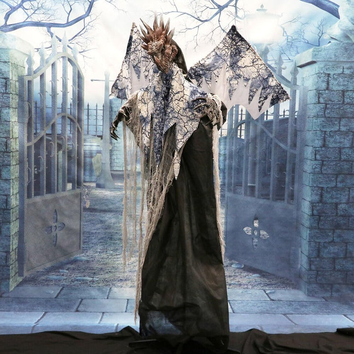 Haunted Hill Farm Dragon with Moving Head and Wings Touch-Activated Halloween - Diamond Home USA