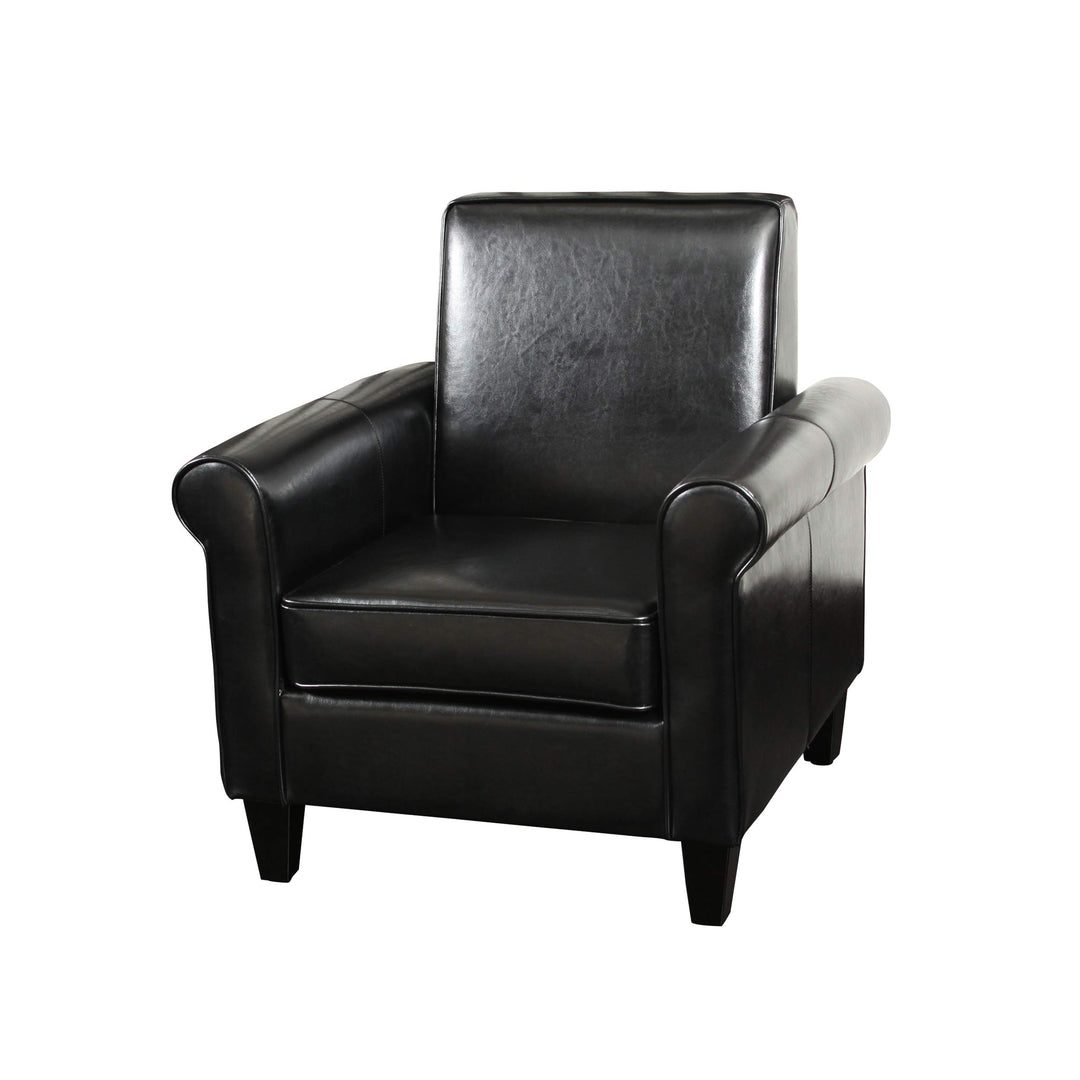 Christopher Knight Home Freemont Bonded Leather Club Chair Black