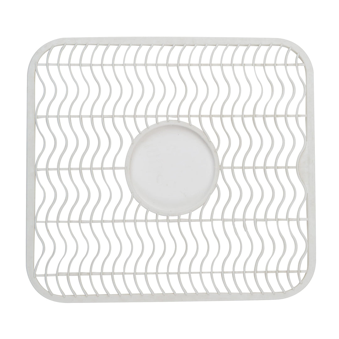 Kitchen Details Sink Mat in White 12"x 11"x 0.4" Textured