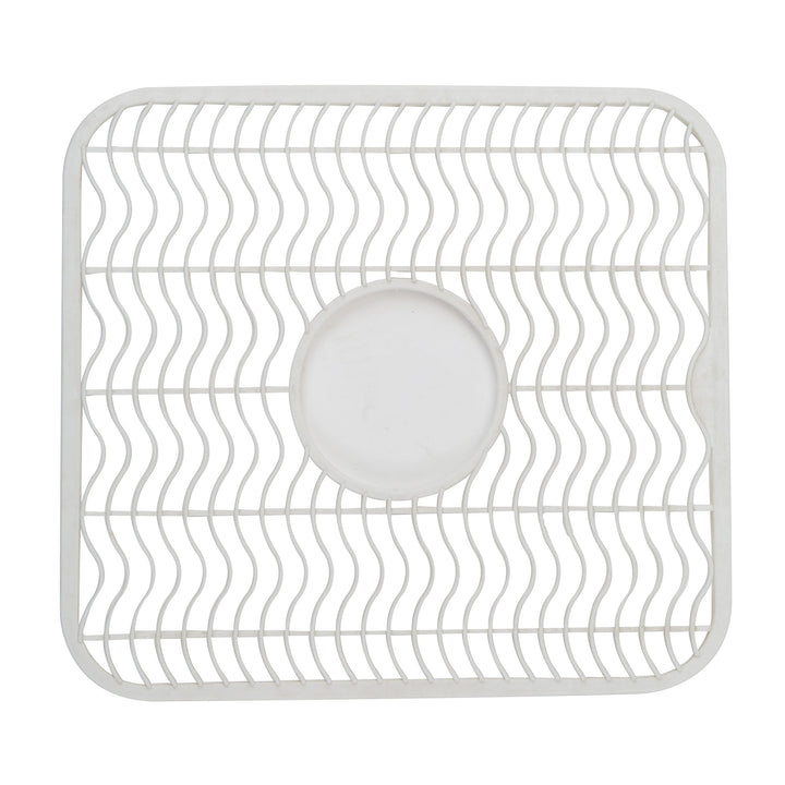 Kitchen Details Sink Mat in White 12"x 11"x 0.4" Textured