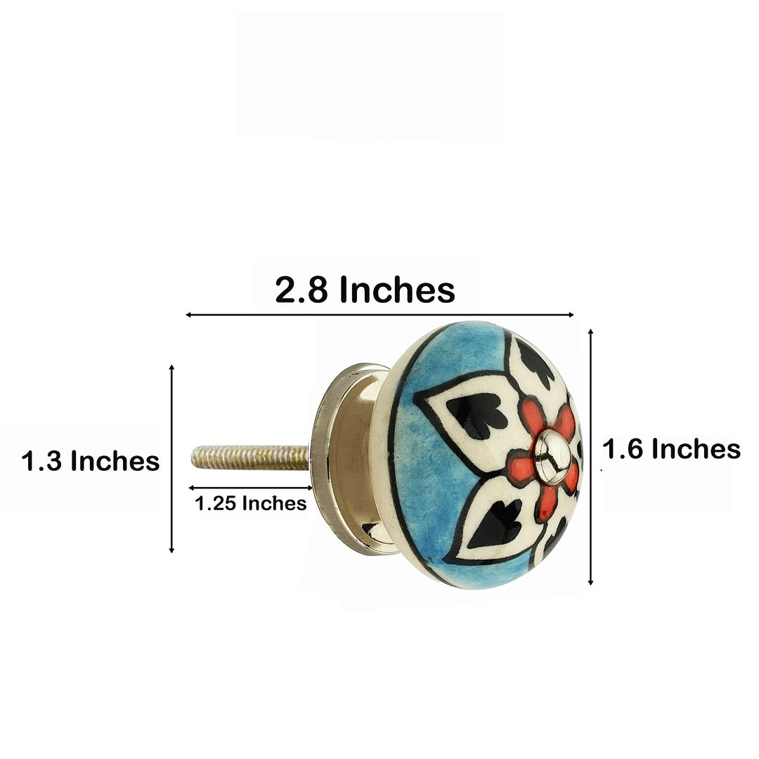 10pcs Ceramic Knobs Handmade Floral Decorative Cabinet Knob for Dresser - Diamond Home USA