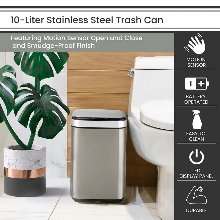 Hanover Home Square Trash Can with Fingerprint-Resistant Finish Soft-Close - Diamond Home USA