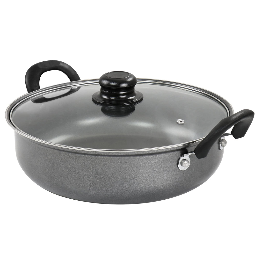 12 Inch Nonstick All Purpose Pan With Lid In Slate Grey