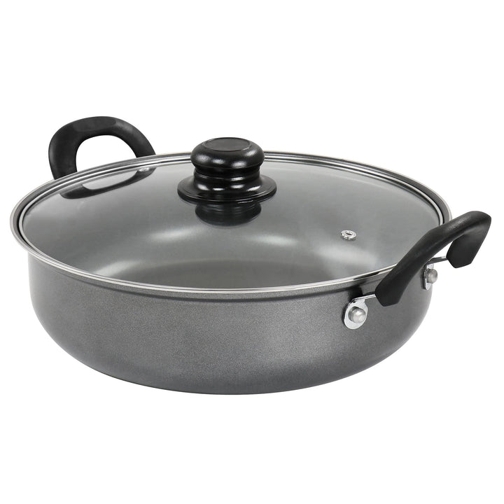 12 Inch Nonstick All Purpose Pan With Lid In Slate Grey