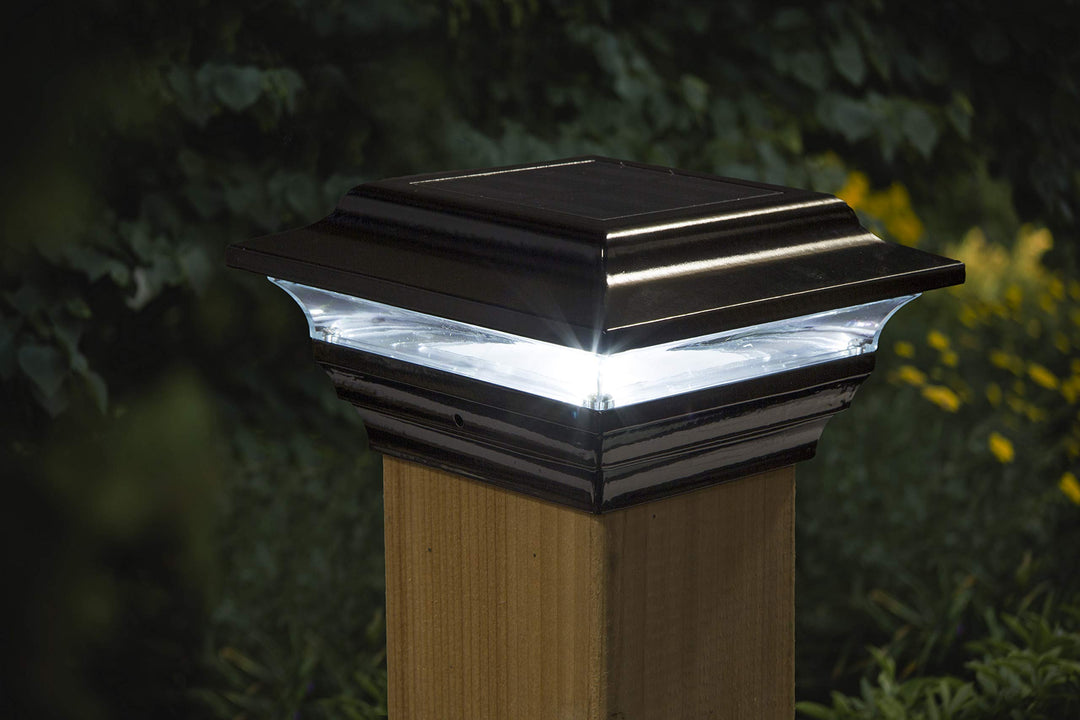 Classy Caps SL211B 4x4 Imperial Solar Post Cap - 2 Pack/Black - Diamond Home USA