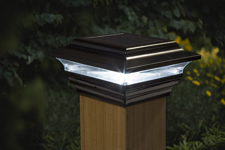 Classy Caps SL211B 4x4 Imperial Solar Post Cap - 2 Pack/Black - Diamond Home USA