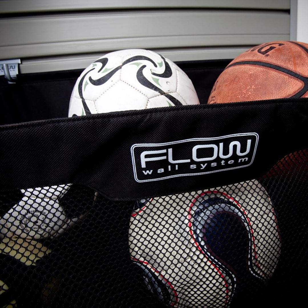 Flow Wall 4 Piece Slatwall Panel and 3 Soft Bins Storage Set For Garage - Diamond Home USA